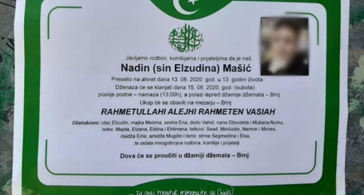 Klanjana dženaza dječaku koji je preminuo u Neumu: Niko nije mogao zadržati gorke suze zbog iznenadne smrti!